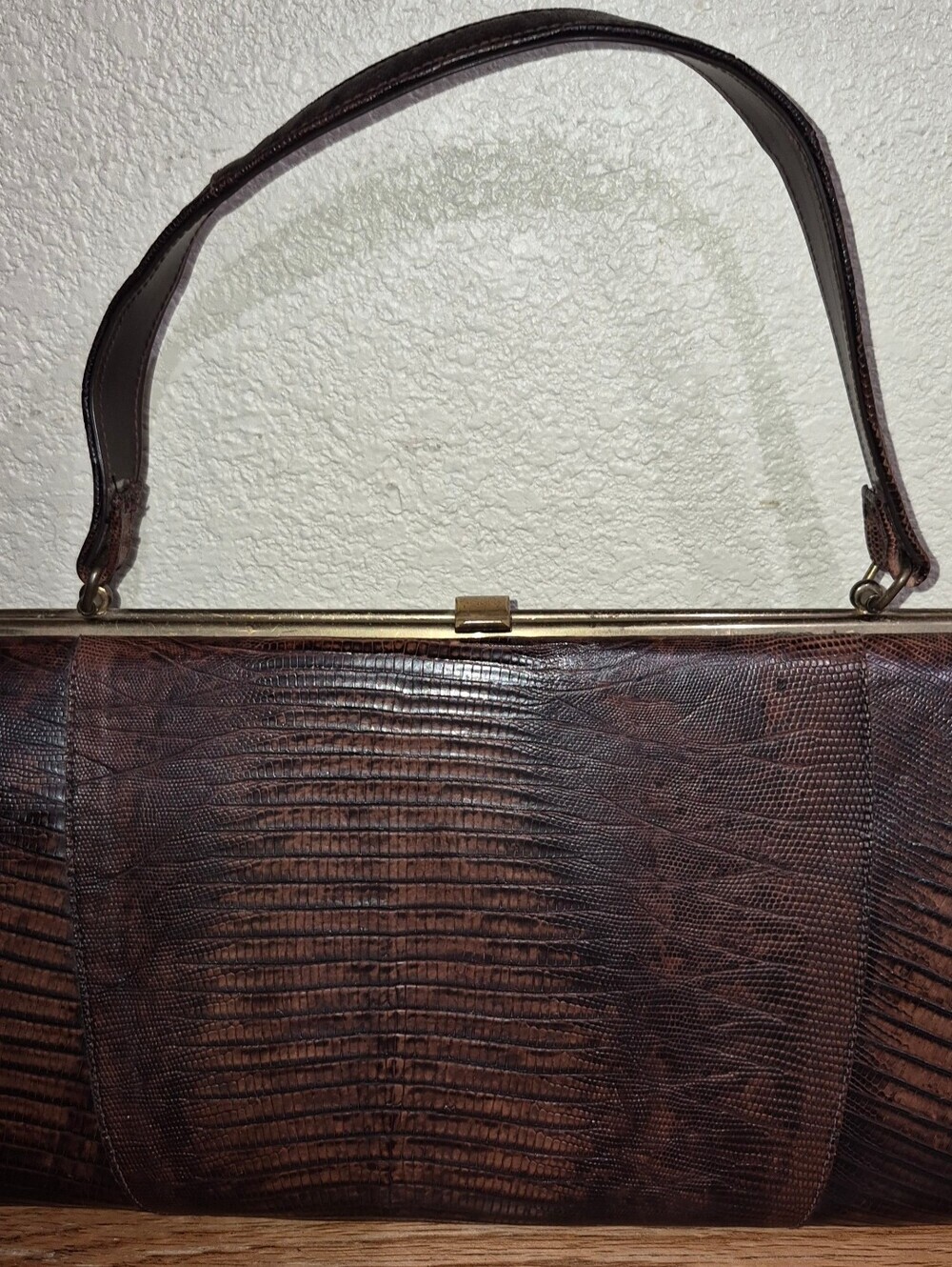 Vintage Lizard Skin Hand Bag By Sterling